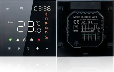 Image de Smart Tuya WiFi Thermostat �C Sprachsteuerung, 3A Digitales LCD-Display f��r Fu?bodenheizung, Alexa & Google Home Kompatibel