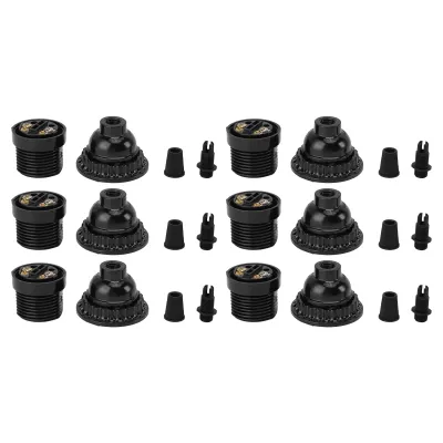 Image de 6× E26 Douilles de lampe vintage - es UL, résistantes à la chaleur, pour lampes de table & suspensions, 110-240V, noir