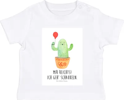 Produktbild von Mr. & Mrs. Panda Babyshirt Kaktus Luftballon 12. - 18. Monat - Weiß - Geschenk, Kleinkind Shirt, T-Shirt, Prüfung, Kakteen, Kinder, Freundin, , Ausbildung, Baby