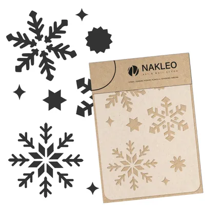 Produktbild von Malschablone für Handwerk A3 30x42cm, Schneeflocken Weihnachten Muster, Wiederverwendbare Kunststoff DIY & Scrapbooking Zeichenschablone
