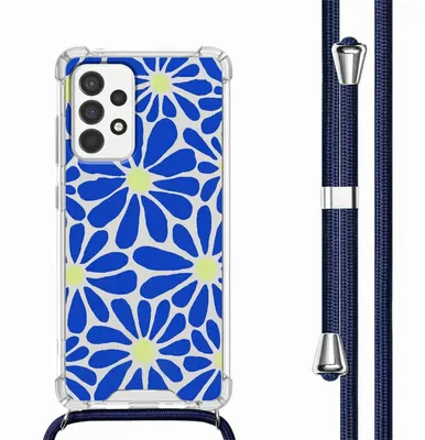 Image de imoshion Étui design avec cordon pour le Samsung Galaxy A53 - Bleu cobalt Flowers Connect