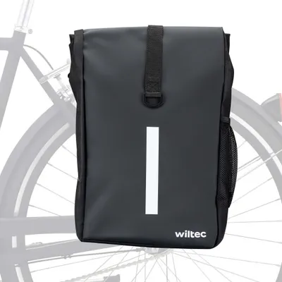 Obrázek produktu pro Wiltec brašna na nosič matná černá, brašna na kolo na nosič 16 l úložný prostor, brašna na nosič s popruhem, voděodolná brašna na kolo
