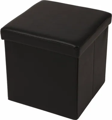 Produktbild von Echtwerk EW-SW-0410 Sitzwürfel, Storecube, faltbar, circa 38 x 38 x 38 cm, Kunstleder, Aufbewahrungsbox, Schwarz