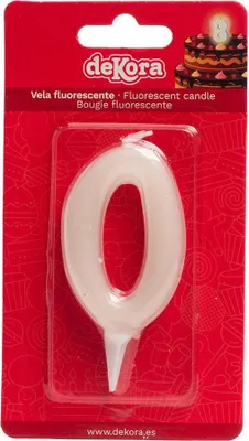 Produktbild von Tortenkerze Zahl 0 leuchtet im Dunkeln 6cm