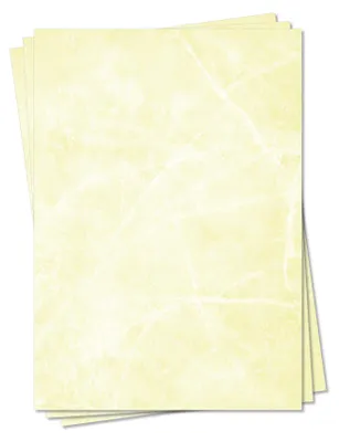 Produktbild von Gastronomie Papier (Gelb-Eis-Marmor, DIN A5, 100 Blatt, MPA-5154b) für Speisekarten. Marmoriertes Papier, Marmorpapier rot zweiseitig bedruckt, für alle Drucker/Kopierer geeignet