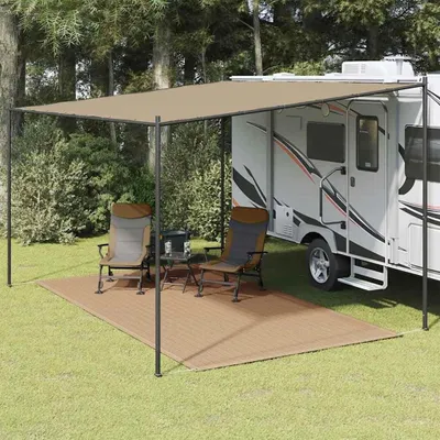 Produktbild von Wetterfester Zeltteppich 250x400 cm in Taupe für Camping, Wohnwagen, Balkon und Terrasse