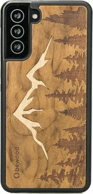 Produktbild von Holzhülle für Samsung Galaxy S21 MOUNTAINS IMBUIA