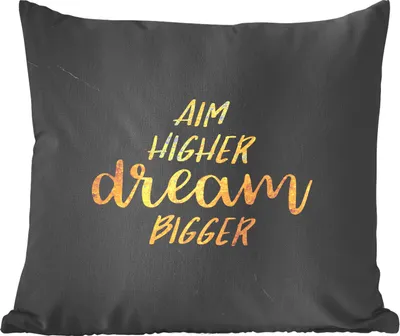 Produktbild von MuchoWow® Zierkissen Sofakissen Wohnzimmer Dekokissen 40x40 cm Zitate - Traum - Gold - Marmor - Foto Kissen - Schlafzimmer Dekoration