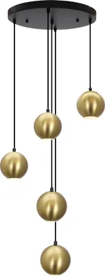 Produktbild von Olucia - MATEA - Pendelleuchte - Messing / Schwarz - 5-flammig