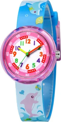 Produktbild von Story Kinderuhr für Schulkinder – Blau mit klarem Zifferblatt KP11396