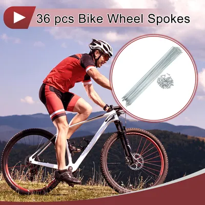 Image de 36 Ensemble De 13G Rayons De Vélo 295Mm Rayons De Roue De Vélo En Acier Au Carbone Galvanisé Tons Argent