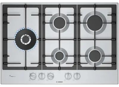 Image de Bosch Série 6 PCS7A5I90 Table de cuisson inox Intégrée 75 cm gaz 5 zone(s)
