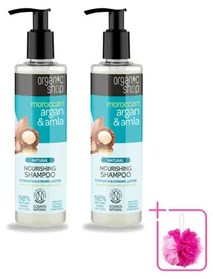 Obrázok produktu pre 2 x Organický šampón Natural Nourishing s arganovým olejom a amlou, 280 ml - balenie po 2 kusy