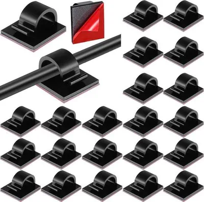 Produktbild von Kabelclips Kabelorganiser schwarz 60 Stück