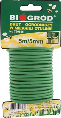 Produktbild von Beschichteter, grüner, weicher Gartendraht für Pflanzen, 5 m x 5 mm