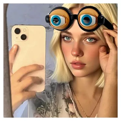 Produktbild von 2 Stück Spaßbrille Augen, Blinzelbrille, Quatschbrille für Kostümzubehör und Fotokabine Requisiten