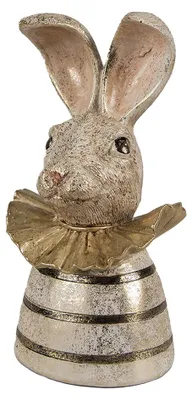 Immagine prodotto di Clayre & Eef Figurina Coniglio 20 cm Poliresina color oro bianco