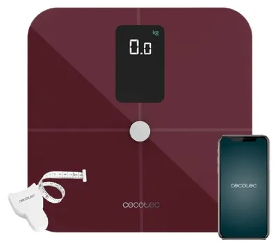 Obrázok produktu pre Cecotec Badezimmerwaage mit App Surface Precision 10400 Smart Healthy Vision Garnet