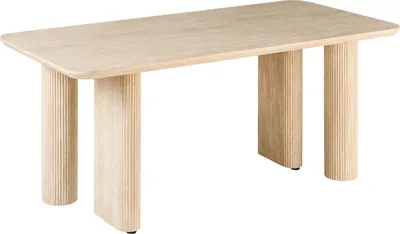 Zdjęcie produktu dla BELIANI Stół do jadalni jasnobrązowy MDF 180 x 90 cm prostokątny szerokie nogi meble do jadalni minimalistyczny