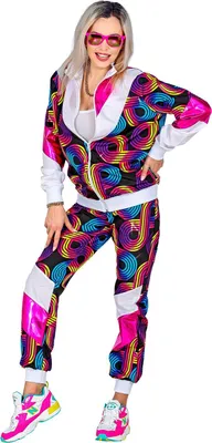 Produktbild von 80er JAHRE DISCO TRAININGSANZUG (Oberteil, Hose) Gr. M