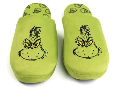 Produktbild von The Grinch Hausschuhe für Herren und Damen - Uni Puschen Schlappen Slipper Pantoffeln Grün 44-45