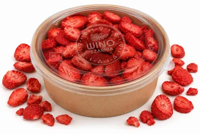 Image de Fraises lyophilisées en tranches, de délicieux fruits, 70 g, bol