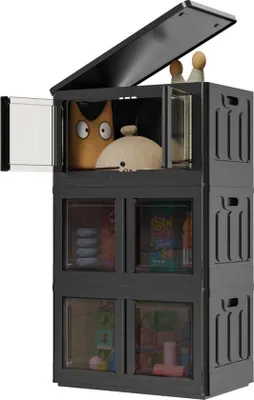 Immagine prodotto di Cassetto portaoggetti in plastica - Con coperchio - Da riporre sotto il letto - 32x30 cm