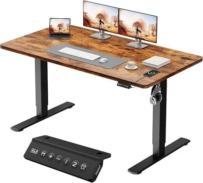 Productafbeelding van Verstelbaar bureau, 140x60 cm, met USB-aansluiting, 2 hoogtegeheugens, anti-botsingsfunctie en geheugenfunctie
