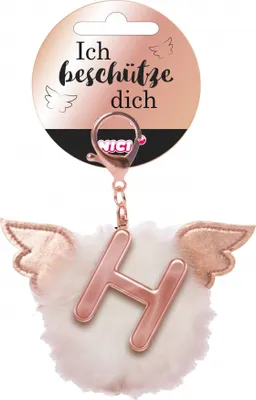 Produktbild von NICI Schutzengel Schutzbommel ABC-Anhänger, Buchstabe H, Taschenanhänger, Schlüsselanhänger, Bommel mit Flügeln, Plüsch, 46977