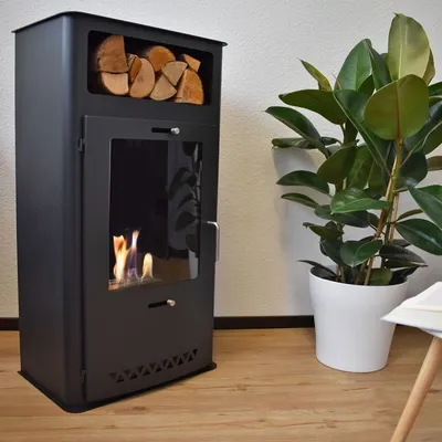 Produktbild von GLOW FIRE Ethanol Kamin 'Oslo' | Ethanolofen in schwarz mit 6 Std. Brenndauer und 2 KW Heizleistung | HxBxT: 98,1x52x34 cm