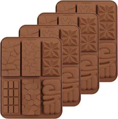 Zdjęcie produktu dla Silikonowe foremki do przekąsek i czekolady, brązowe, prostokątne