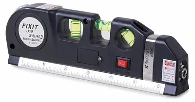 Produktbild von Laser-Wasserwaage mit Lineal 250cm - Wasserwaage Laser - Wasserwaage 200cm