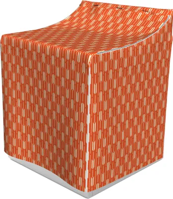 Produktbild von ABAKUHAUS Geometrisch Waschmaschienen und Trockner Bezug, Pfeillinien, Dekorativer Bezug aus Stoff, 70x75x100 cm, Vermilion Creme