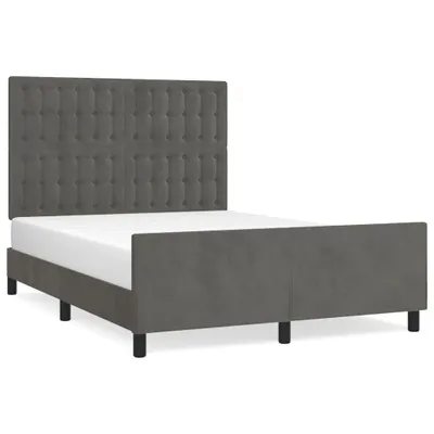 Produktbild von Bettgestell ohne Matratze Dunkelgrau 140x190 cm Samt