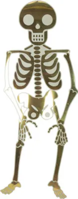 Zdjęcie produktu dla Dekoracja ścienna Szkielet wisząca dekoracja Halloween biało-złota 1,35 m x 47 cm -