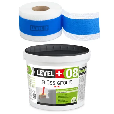 Produktbild von Dichtset Duschabdichtung Flüssigfolie 7Kg Dichtband Streichfolie 5m SET307