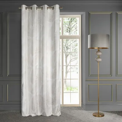 Immagine prodotto di Tenda 140x250 Luna 2A bianco champagne foglie di velluto pronte per i vias Collezione limitata Eurofirany