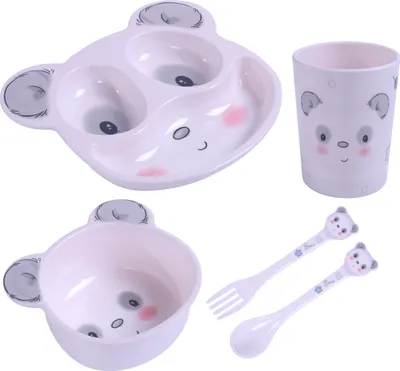 Obrázok produktu pre Súprava tanier + šálka + príbor 5 el. Panda / Bocioland