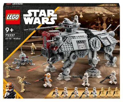 Produktbild von LEGO Star Wars AT-TE Walker, Bewegliches Spielzeugmodell, Set mit Minifiguren inkl. 3 Klonsoldaten, Kampfdroiden und Zwergspinnendroide  75337