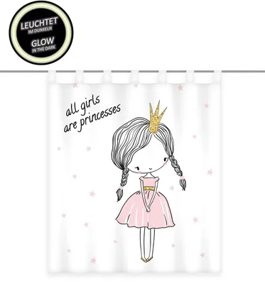 Produktbild von Gardine Vorhang Fertiggardine Prinzessin Glow in the dark 140 x 160 cm