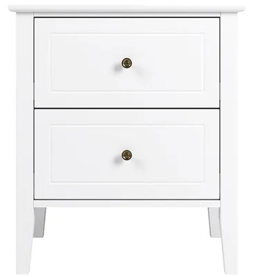 Obrázek produktu pro Noční stolek se 2 zásuvkami FMD-080, 50 x 40 x 55,5 cm, bílý