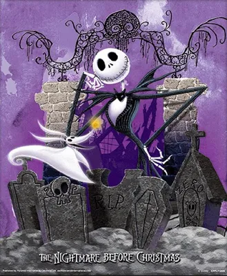 Produktbild von Nightmare Before Christmas – Friedhofsszene + 3D-Effekt – 20,3 x 25,4 cm – Poster