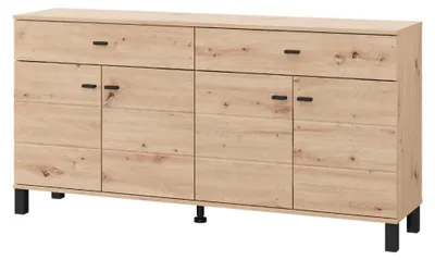 Produktbild von Barich - Sideboard, 154x35x78h cm Eiche Nuss, 2 Schubladen