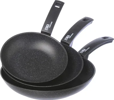 Produktbild von bratpfannenset 20-24-28, aluminium, schwarz - steinoptik, 28 cm/46 x 29 x 15 cm