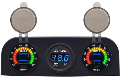 Produktbild von ProRide 12V USB-Autolader 4 Ports QC3.0 P19103 mit Voltmeter