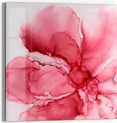 Produktbild von DEQORI Glasbild Echtglas 50x50 cm 'Rosige Abstraktion' Wandbild Bild modern Deko