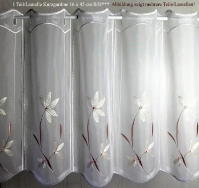 Produktbild von 1 Teil / Lamelle Kurzgardine weiß-kupferfarben 16 x 45 cm B/H