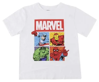 Immagine prodotto di Maglietta a maniche corte per bambini Marvel, bianca