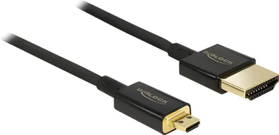 Produktbild von DELOCK HDMI Kabel Ethernet A ->micro D St/St 1.50m 3D 4K