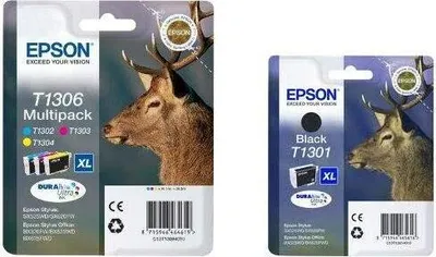 Produktbild von 4er Set Epson T1301 schwarz + T1306 cyan/magenta/gelb, Original Tintenpatronen Satz
